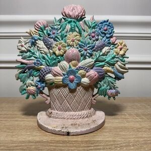 Antique Vintage Flower‎ Pot Easter Basket 3.80LB 7.5”x7”x4”.